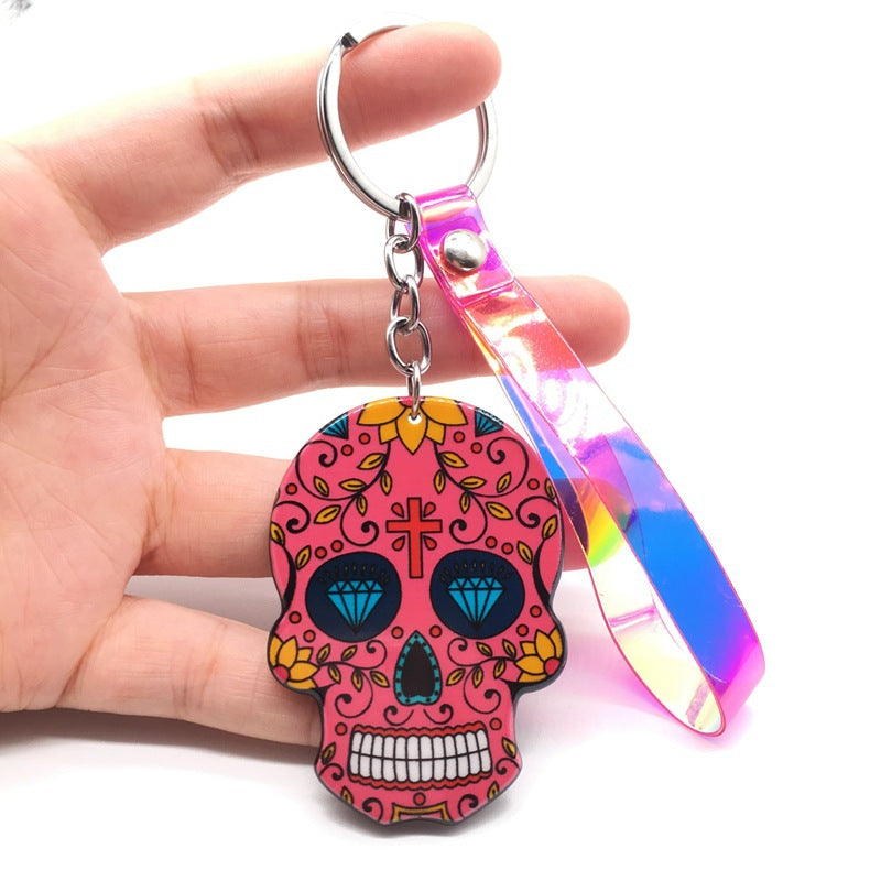 Wholesale Day of the Dead Skull Mexican Calavera Acrylic Keychain